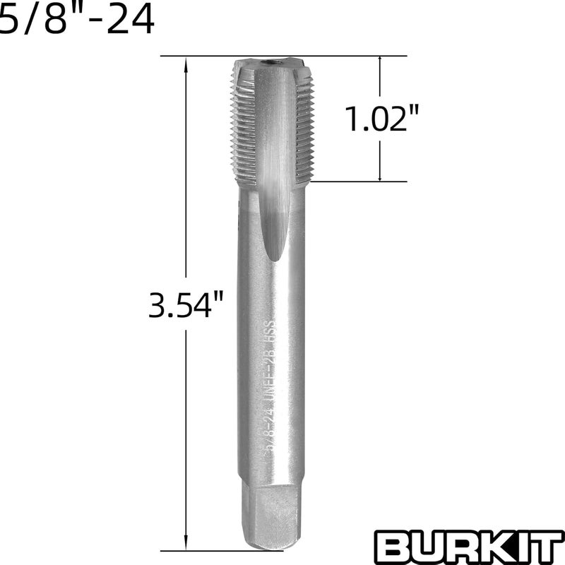 Burkit 5/8"-24 UNEF Tap and Die Set, 5/8 x 24 UNEF Machine Thread Tap and Round Die Right Hand - Image 2